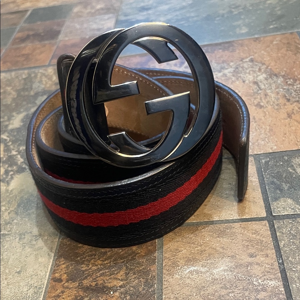 Gucci Black and Red Men's Belt